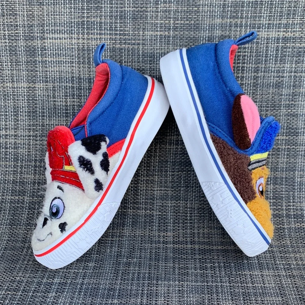 Paw Patrol Characters Toddler Kids Fleece Slip-On Sneakers Shoes size 7